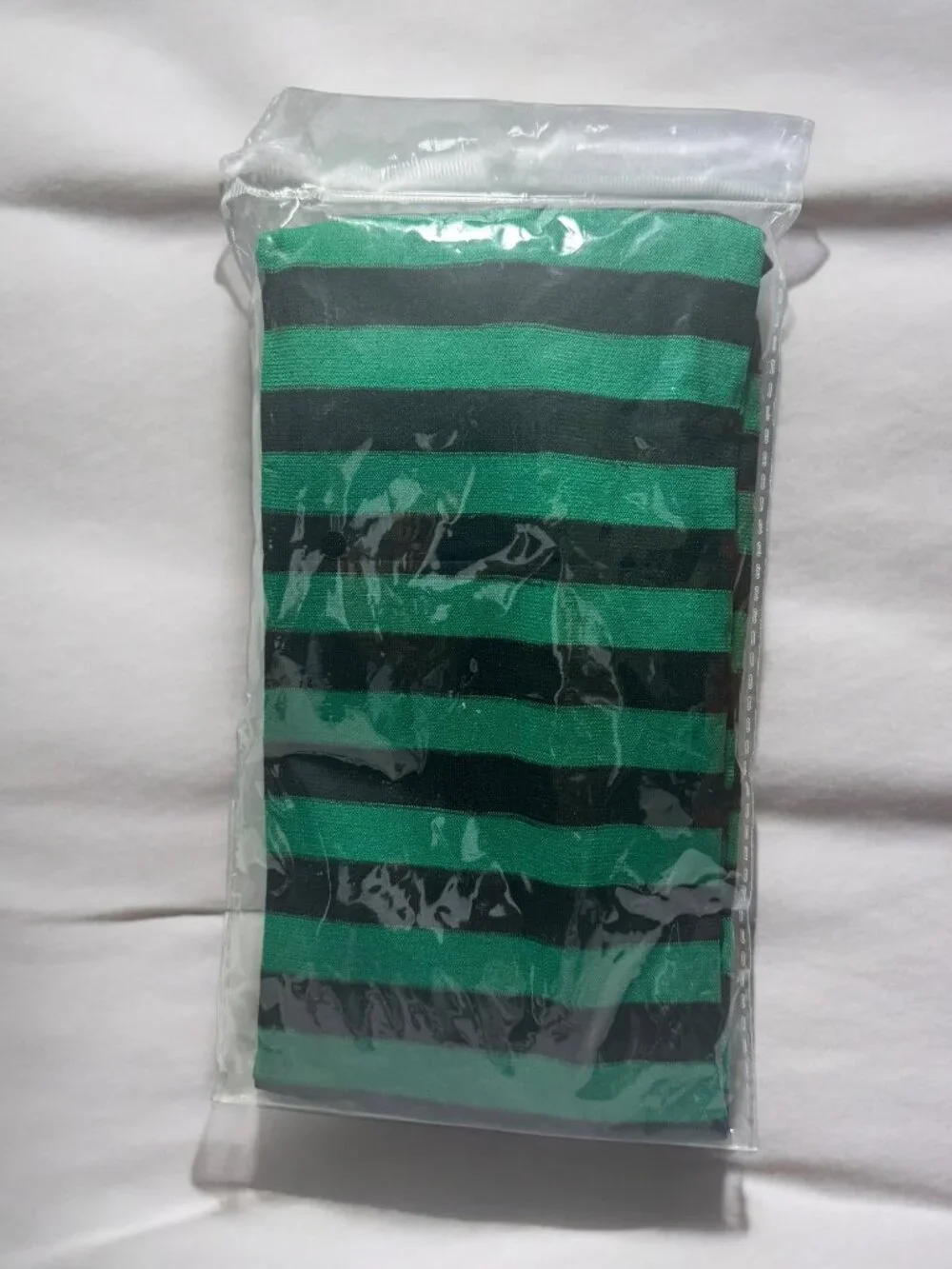 Striped Green & Black Over-The-Knee Socks Stretchy & Comfortable